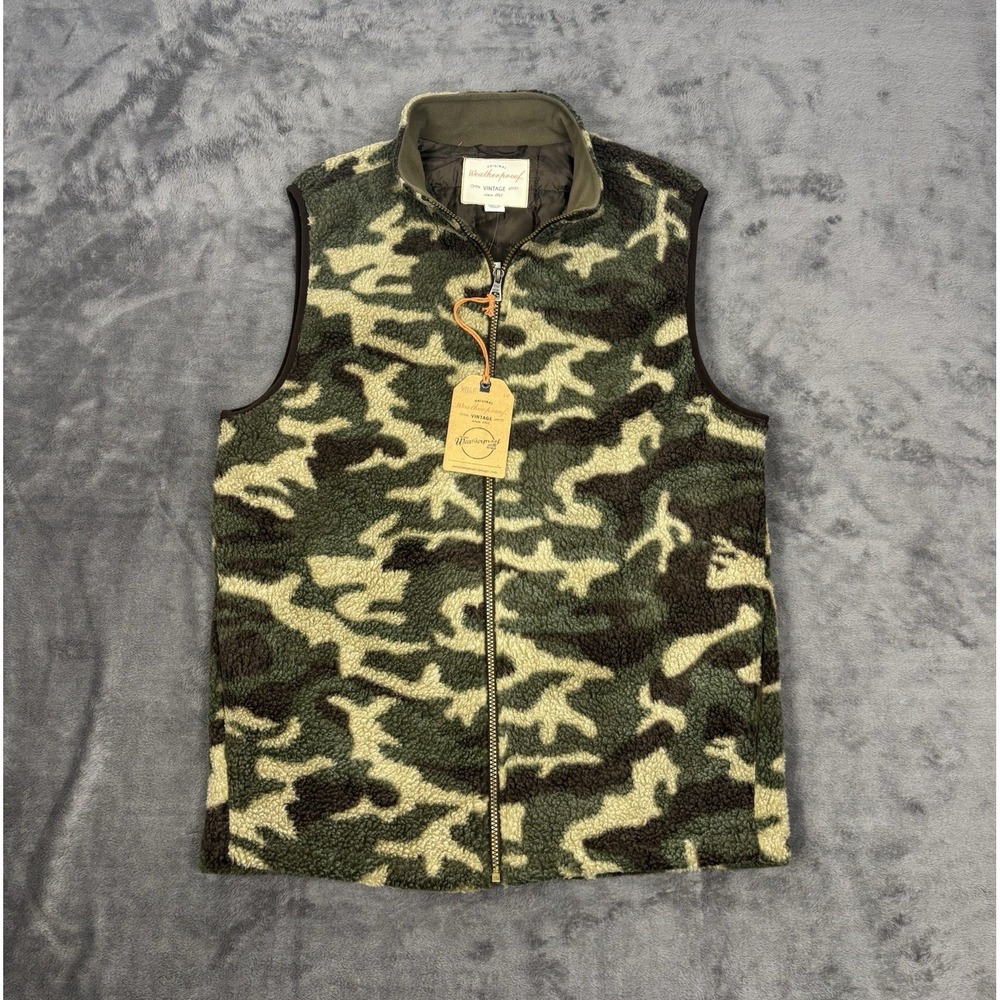 NWT Weatherproof Vintage Hunters Camo Sherpa Fleece Vest‎ Mens M Regular